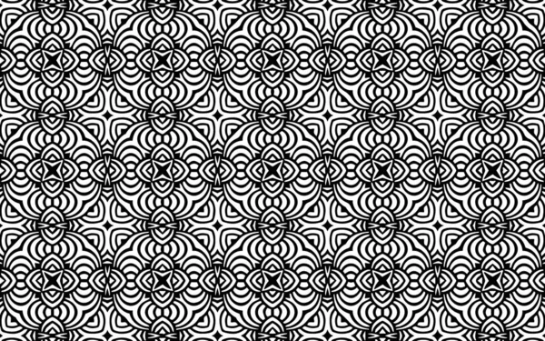 Ethnisch Stilvolle Schwarz Weiß Indische Orientalische Muster Kritzelstil Geometrische Textur — Stockvektor
