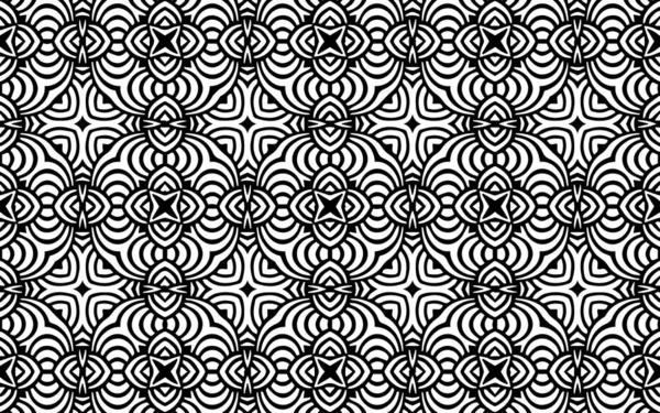 Patrón Étnico Indio Blanco Negro Estilo Garabato Textura Geométrica Polígonos — Vector de stock