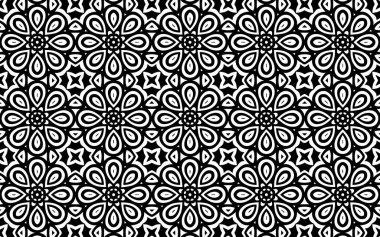 Karalama tarzında etnik siyah beyaz doku. Duvar kâğıdı, boyama kitabı, tekstil için Hindistan 'ın doğusundan Geometrik arkaplan.
