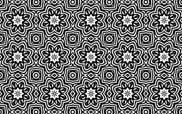 Karalama tarzında etnik siyah beyaz doku. Duvar kağıdı, boyama kitabı, tekstil için geleneksel Hint çiçek deseninden Geometrik arkaplan.
