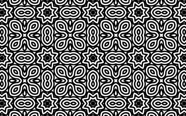 Étnica Textura Blanca Negra Única Estilo Garabato Fondo Geométrico Líneas — Archivo Imágenes Vectoriales