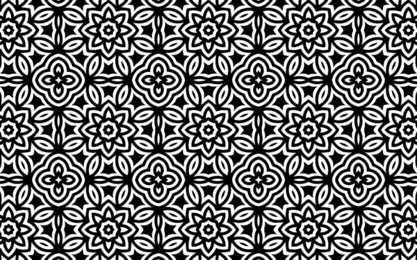 Етнічна Чорно Біла Текстура Каракулі Геометричний Красивий Індійський Квітковий Візерунок — стоковий вектор