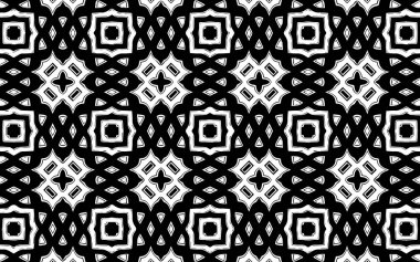 Geometrik yaratıcı sanat dokusu etnik tarzda. Tasarım, web sitesi, boyama kitapları için geleneksel oryantal arka plan. Soyut siyah beyaz şablon.