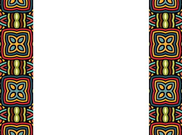 Geometrische Traditionelle Ethnische Hintergrund Mit Vertikalen Einsätzen Afrikanischen Indischen Mexikanischen — Stockvektor