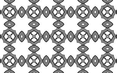 Hint karalama tarzında etnik geometrik arka plan. Soyut siyah beyaz şablon. Boyama kitabı, tekstil, tasarım için vitray desenli izole doku.