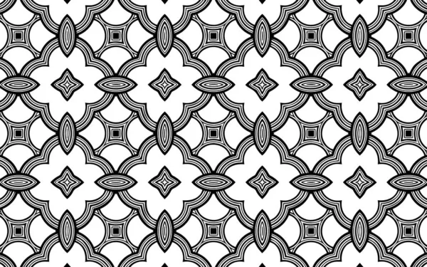 Doodling Etnische Geometrische Achtergrond Met Traditionele Vormen Abstract Zwart Wit — Stockvector