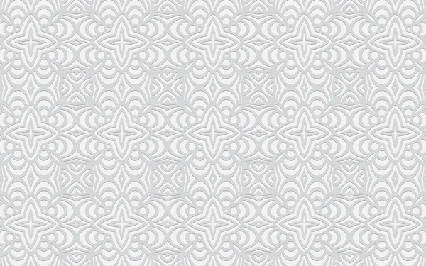 Padrão Convexo Geométrico Etnia Oriental Fundo Branco Textura Para Design — Vetor de Stock