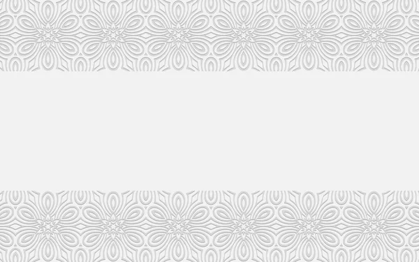 Ethnique Convexe Fond Blanc Géométrique Dans Style Gribouillage Oriental Modèle — Image vectorielle