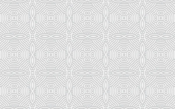 Decoratieve Geometrische Volumetrische Convexe Patroon Voor Behang Presentaties Etnische Reliëf — Stockvector