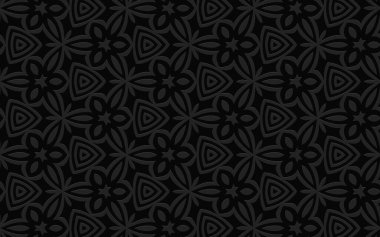 Etnik geometrik dışbükey hacimli siyah 3D arka plan sunumlar için bir yardım deseni, Afrika, Meksika, Hindistan halklarına dayalı duvar kağıdı.