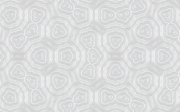 Etnia Única Geométrica Convexo Volumétrico Fundo Branco Ornamento Abstrato Textura — Vetor de Stock