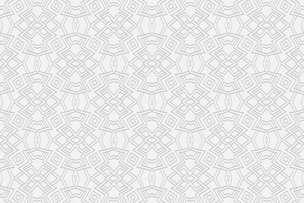 Fondo Bianco Convesso Volumetrico Modello Geometrico Rilievo Con Linee Figure Illustrazioni Stock Royalty Free