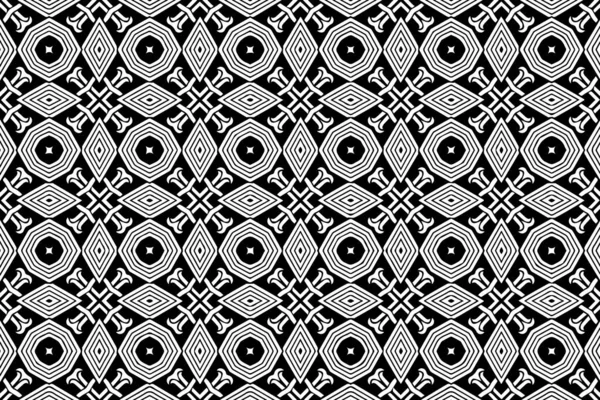 Schwarz Weißes Geometrisches Muster Ethnischer Hintergrund Ornament Aus Orientalischen Völkern — Stockvektor