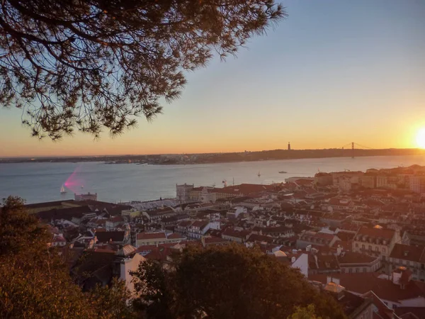 Λισαβόνα Πορτογαλία Θέα Της Πόλης Από Κάστρο Του Αγίου Γεωργίου — Φωτογραφία Αρχείου