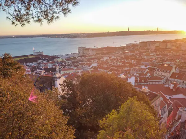 Lissabon Portugal Blick Auf Die Stadt Von Der Burg Saint — Stockfoto