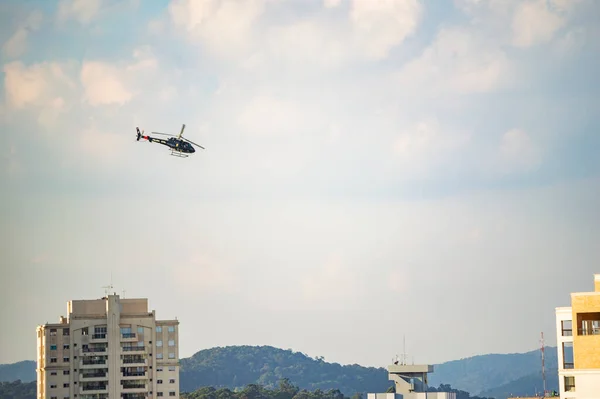 Sao Paulo Sao Paulo Brasilien 2021 Hubschrauber Bei Einem Polizeieinsatz — Stockfoto