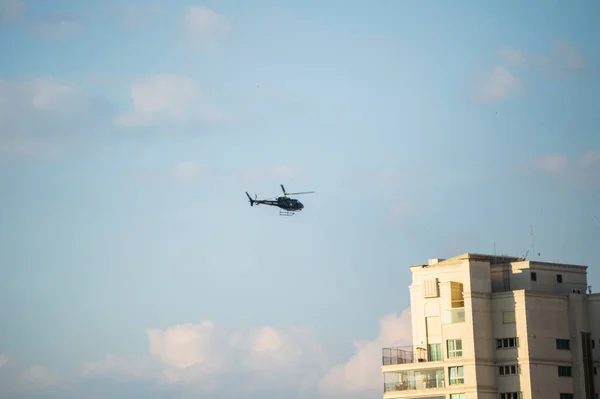 Sao Paulo Sao Paulo Brasilien 2021 Hubschrauber Bei Einem Polizeieinsatz — Stockfoto