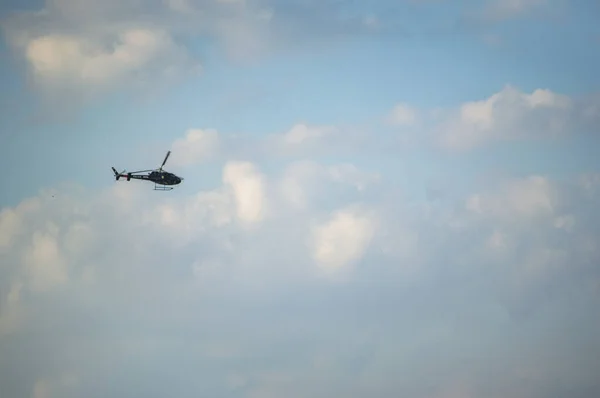 Sao Paulo Sao Paulo Brasilien 2021 Hubschrauber Bei Einem Polizeieinsatz — Stockfoto