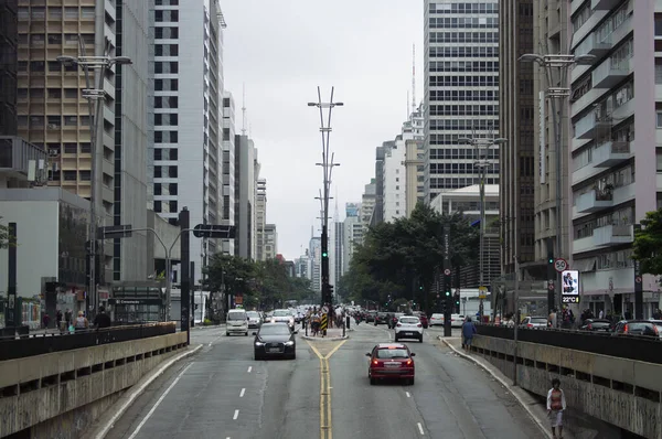 Sao Paulo Sao Paulo Brazylia Styczeń 2021 Słynna Aleja Paulista — Zdjęcie stockowe