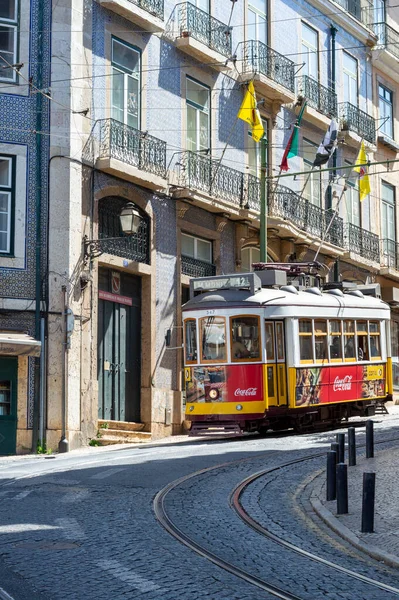 Lisboa Portugal Julho 2021 Transporte Tradicional Chamado Bonde Durante Uma — Fotografia de Stock