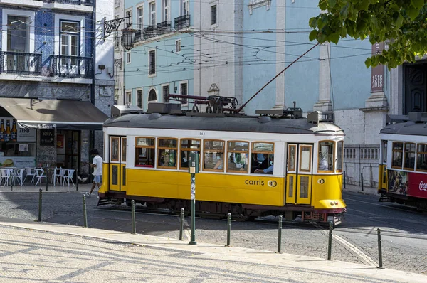 Lisboa Portugal Julho 2021 Transporte Tradicional Chamado Bonde Durante Uma — Fotografia de Stock