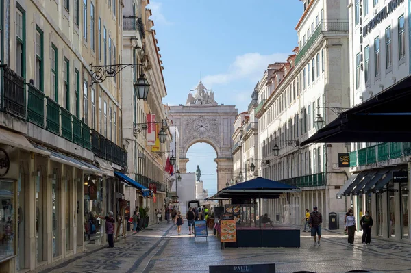 Lisboa Portugal Julho 2021 Uma Vista Famoso Local Praca Comercio — Fotografia de Stock