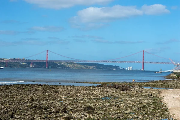 2021 Lissabon Portugal Blick Auf Brücke Vom April — Stockfoto