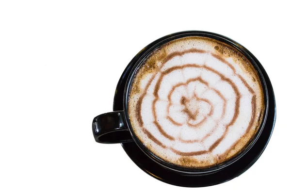 Caffè Latte Tazza Colore Nero Isolato Sfondo Bianco — Foto Stock