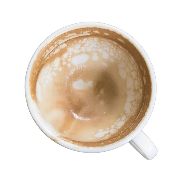 Tazza Caffè Bere Dal Bicchiere Fino Tutti Isolato Sfondo Bianco — Foto Stock