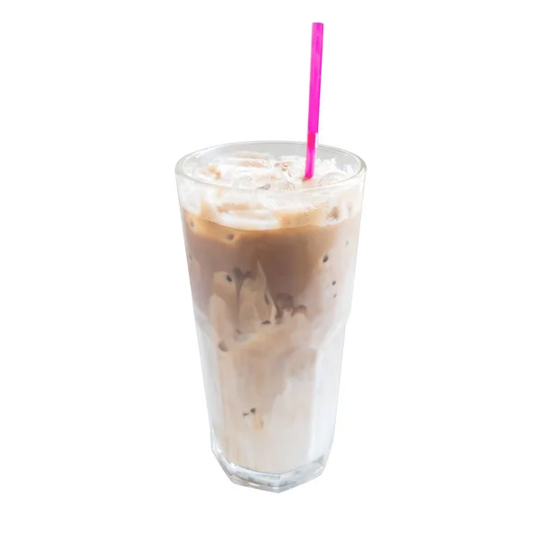 Какао Молоко Холодний Склянці Ізольований Білий Фон — стокове фото
