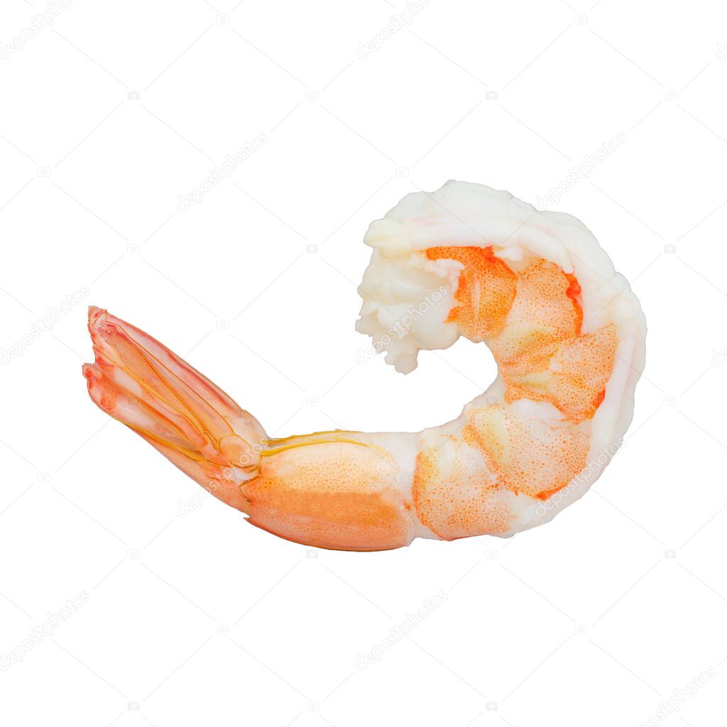  boiled shrimp isolated on white background