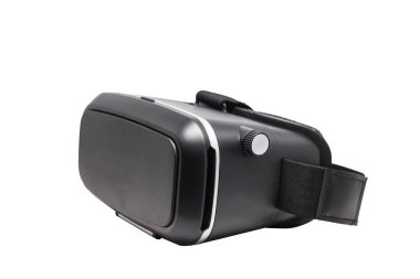 Sanal gerçeklik gözlükleri video dijital teknoloji yenilikçi cihazlar ekipman aksesuarları akıllı telefon tasarımı elektronik ekran izole edilmiş beyaz arka plan.