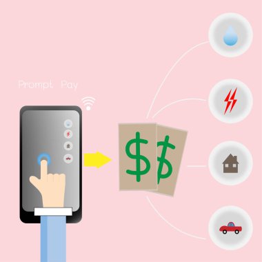 Su elektrikli araba ev ve diğer pembe arka plan işlemleri için mobil elektronik ödeme sistemine kolayca dokunun (Hızlı Ödeme).