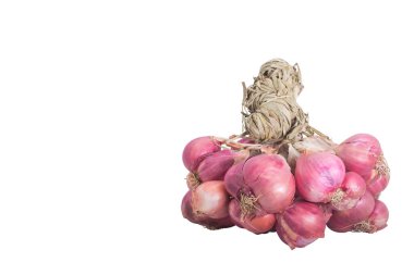 Shallot veya kırmızı soğan izole edilmiş beyaz arkaplan.