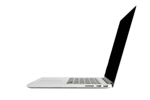 テクノロジーノートパソコン空白の黒い空のスペース隔離された白い背景 — ストック写真