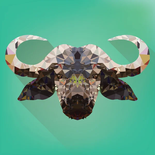 Artistic polygonal isolated buffalo head vector design. — Stock Vector