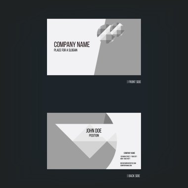 Gri soyut kartvizit vektör tasarım şablonu.