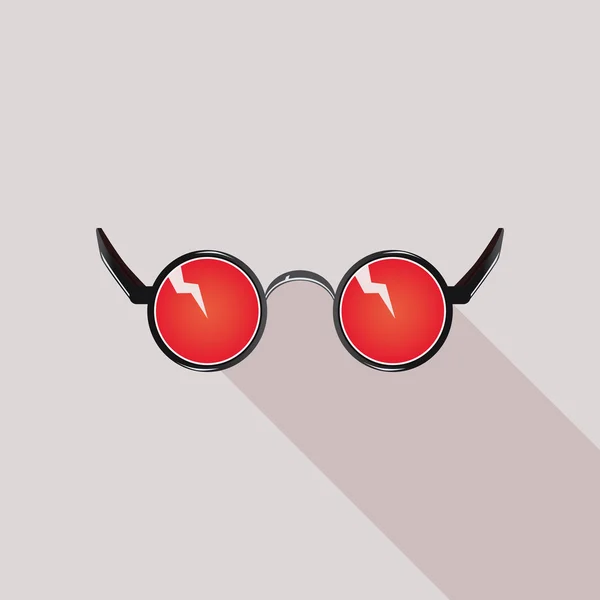 Vector de ilustración de gafas de sol redondas rojas aisladas . — Vector de stock
