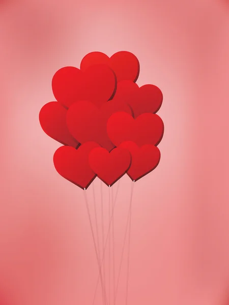 Grupo de diseño de vectores de globos en forma de corazón . — Archivo Imágenes Vectoriales