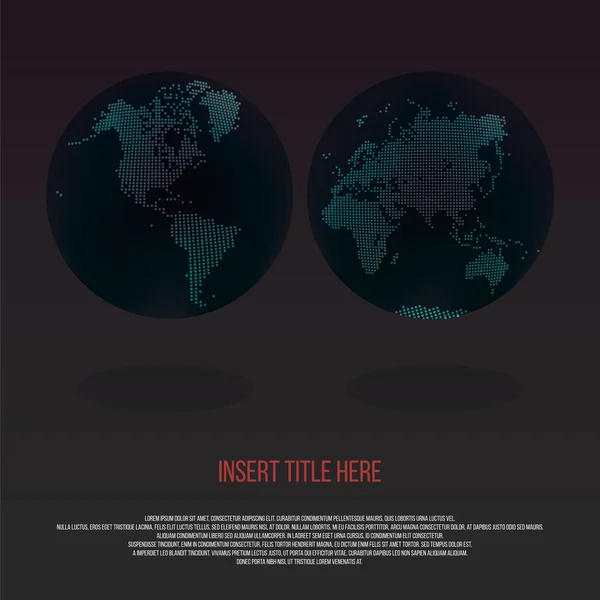 Donkere gestippelde globes ontwerpsjabloon vector. — Stockvector