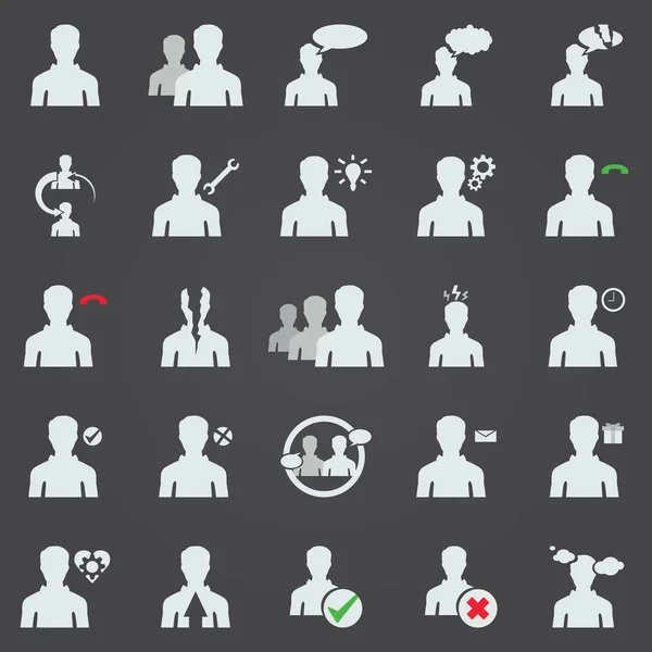 Ensemble de vingt-cinq icônes plates isolées modernes collection vectorielle d'icônes d'affaires, de gestion et de ressources humaines . — Image vectorielle