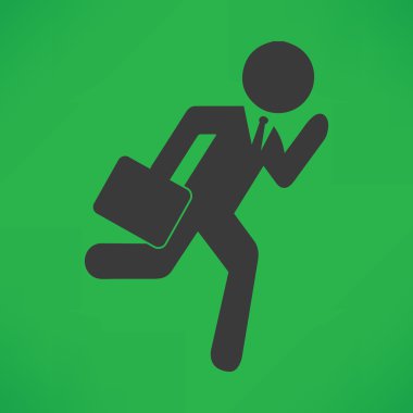 Çalışan iş adamı sopa adam şekil