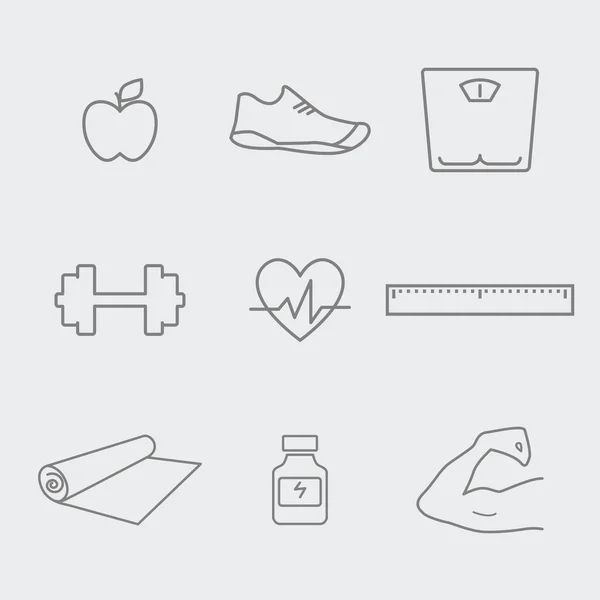 Fitness icons set. — Stock Vector