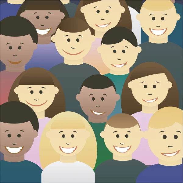 Grupo de niños sonrientes — Vector de stock