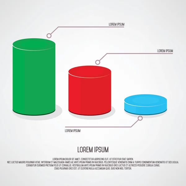 3D-staafdiagram met voorbeeldtekst — Stockvector