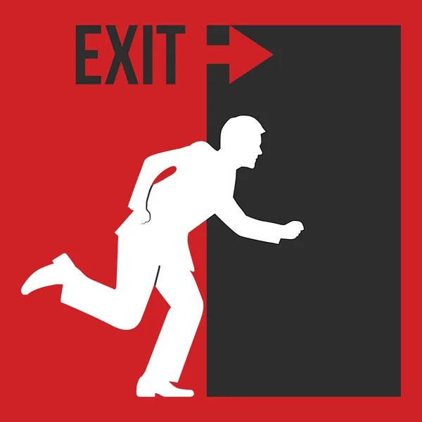 Ikona červeného exit — Stockový vektor