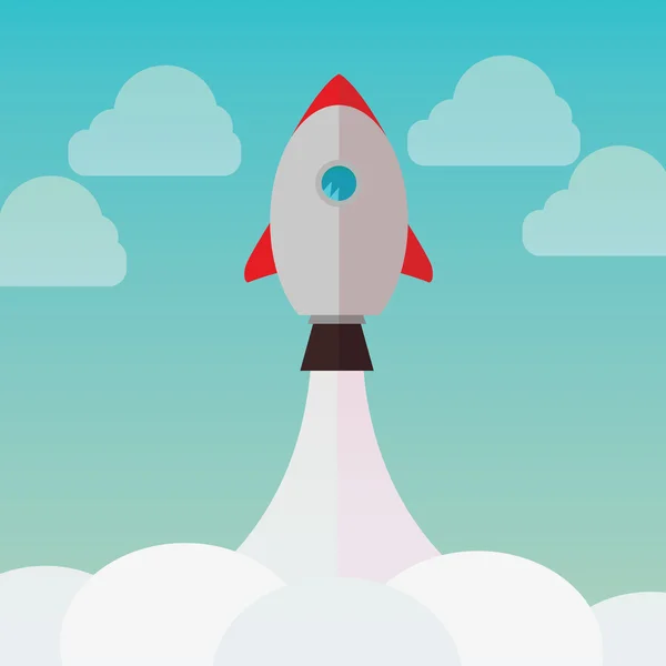 Spaceship launch illustration. — Stock Vector