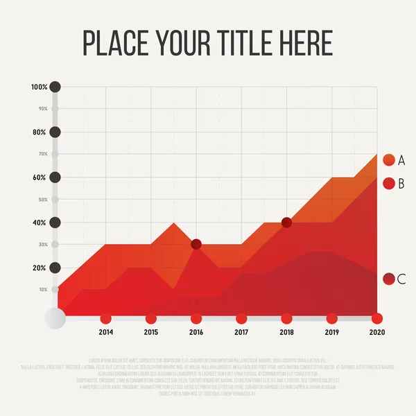 Tijdschema grafiek met drie grafieken — Stockvector