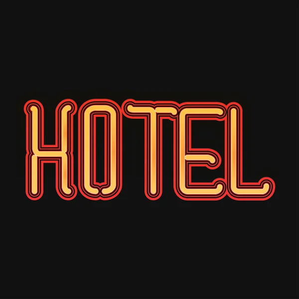 Neon hotelu znak — Wektor stockowy