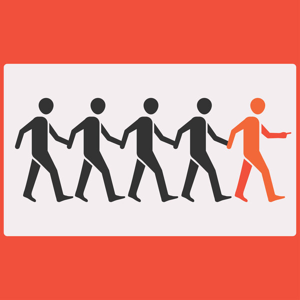 Иллюстрация лидера и последователей
